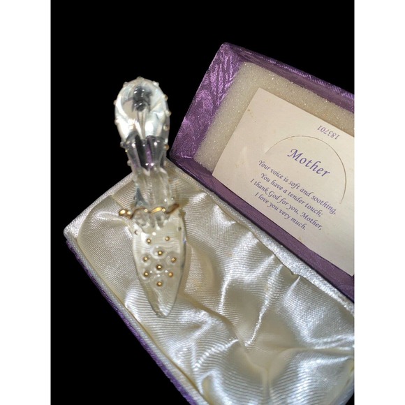 About Face Designs MESSENGERS GLASS SLIPPER HIGH HEEL SHOE VTG glass figurine - Picture 4 of 8
